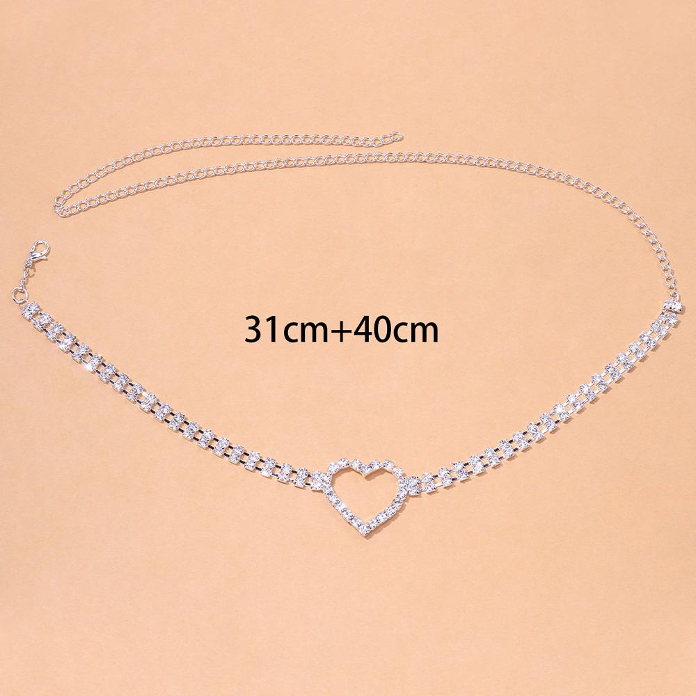 Stonefans Fashion Heart-shaped Thigh Chain Crystal Jewelry Women Festival Accessories Nightclub Leg Chains Sexy Dancer Outfit