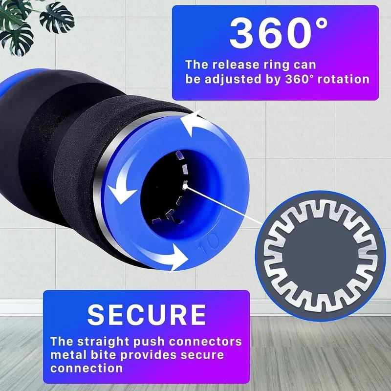 23/60Pcs/Box PU Kit Pneumatic Quick Coupling 4/6/8/10/12/14mm PU Straight Through Air Tubing High Pressure Quick Plug 4 6 8 10mm