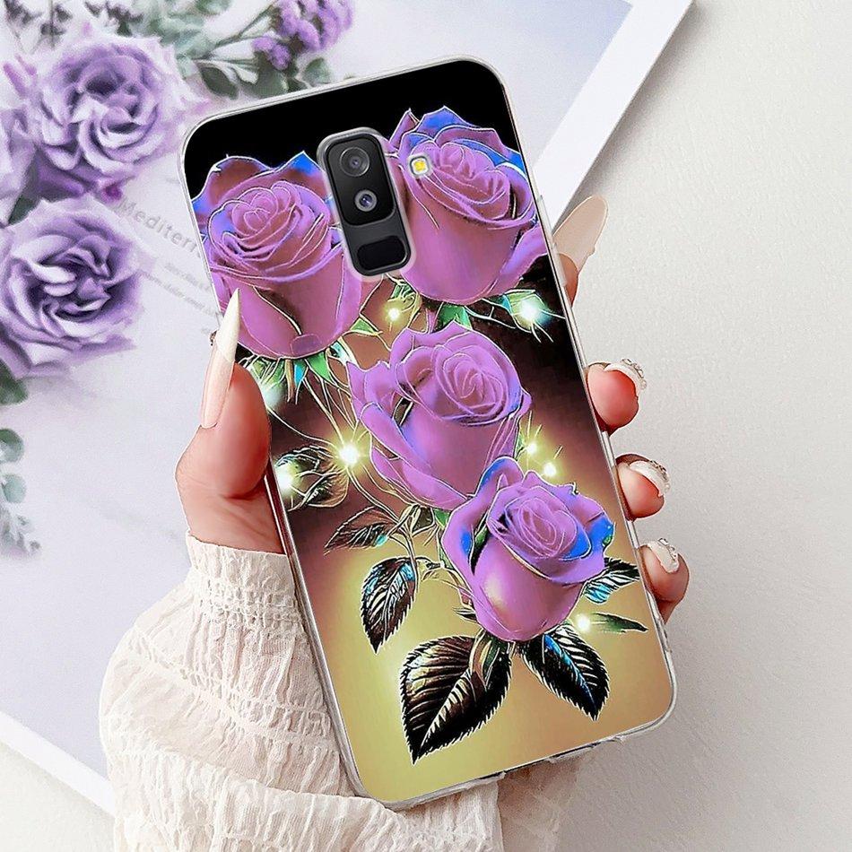 Чехол для телефона Samsung Galaxy A6 Plus 2018 На Samsung A6+ (2018) A6 A600F A605G Элегантные Цветочные Кошачьи Мягкие Силиконовые Прозрачные TPU Чехлы