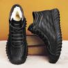 Cotton Shoes Men 2023 New Winter Thickened Velvet Warm Leather Shoes High Top Outdoor Men's Shoes All Match Middle-aged and Elderly Casual Shoes