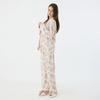 Lunaluz Women S Long Sleeve Two Piece pajamaS Eden roSe Mink Span Collar Neck 2c 