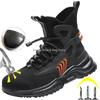 Fashion Work Safety Boots Men's Working Shoes Steel Toe Kevlar Puncture Proof Work Sneakers Men Safety Shoes High Top Work Boots