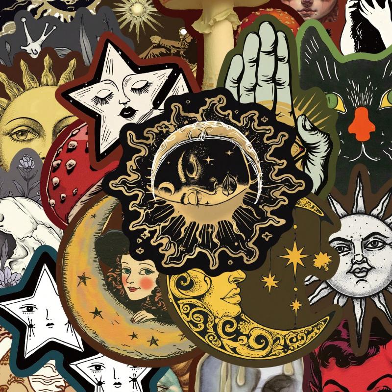 50 шт. Загадочные небесные наклейки для ноутбука, блокнота, чехла для телефона, школьные принадлежности, обратно в школу