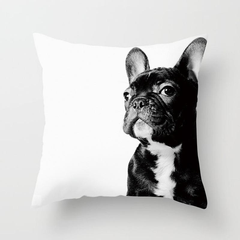 Мультяшный геометрический милый чехол для подушки с собакой и кошкой, наволочка для дома, гостиной, украшения дивана, наволочка