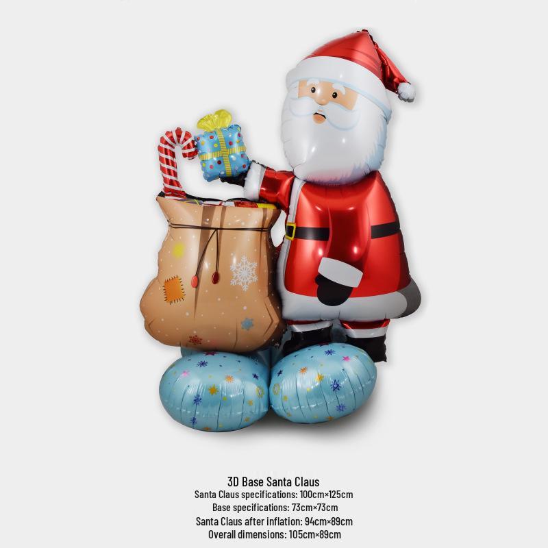 3D Santa and Sleigh with Reindeer Balloon Decor Set
