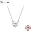 Bamoer из стерлингового серебра 925 пробы, подвеска в форме сердца из муассанита, ожерелье для женщин, свадьба, День святого Валентина, ювелирные изделия, подарок