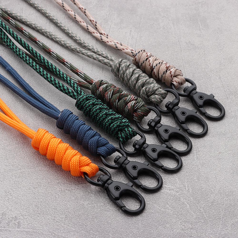 20 Styles Lanyard Rotatable Buckle High Strength Parachute Cord Keychain Outdoor Tool