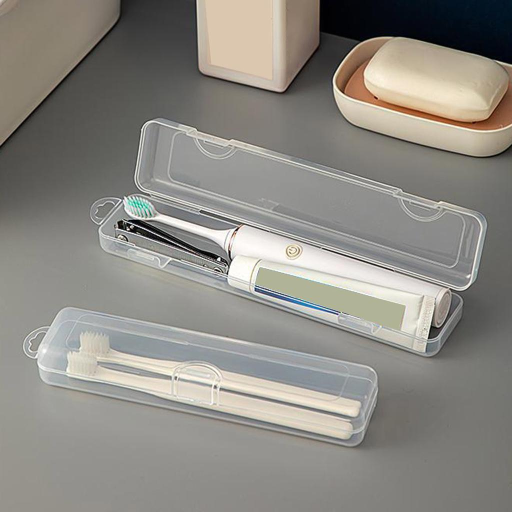 Multifunctional Travel Toothbrush Holder Clear Plastic Cosmetic Organizers Portable Storage Case for Bathroom Use