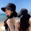 Women's Summer Korean Style Versatile and Fashionable Face Covering Hat Sun Protection UV Bow Outdoor Large Edge Sun Protection Fisherman's Hat