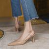 Shoes for Women 2024 Pointy Slingbacks Ladies  Heels Summer Fashion Versatile Pumps Shallow Slip On Shoes Female Party Sandals