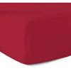 Fitted Sheet 160x200 - 100% Cotton - Red - Weave 57 Threads/cm2 - Washable Up To 60°