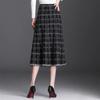Осень-зима трикотажные юбки А-силуэта женские клетчатые юбки средней длины с кисточками корейская мода женские фалды