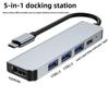 5 In 1 USB C Hub HDMI Adapter USB 3 0 Ports for Laptop Monitor Projection Multi Port Type C Dock