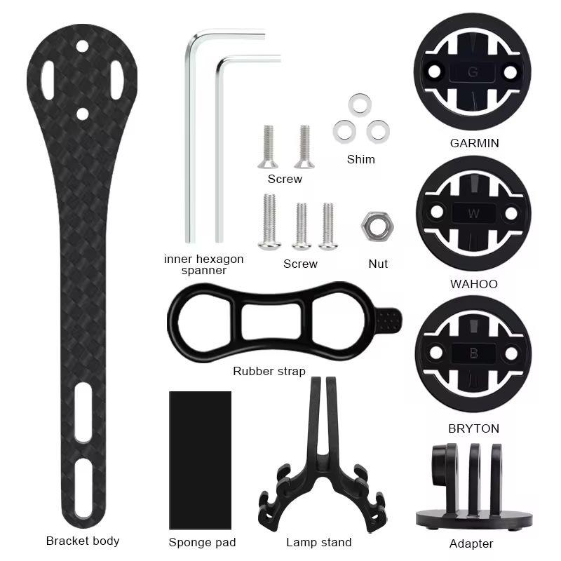 RIDERACE Держатель для велосипедного компьютера из углеродного волокна для серии Garmin Edge, GOPRO, для шоссейного велосипеда, кронштейн для крепления секундомера, подставка для спидометра