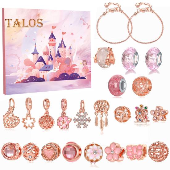 Рождественский адвент-календарь 2024 года, набор для самостоятельного изготовления браслетов, обратный отсчет до Рождества на 24 дня, ювелирные изделия, аксессуары с 22 бусинами, 2 браслета для детей, подростков, женщин