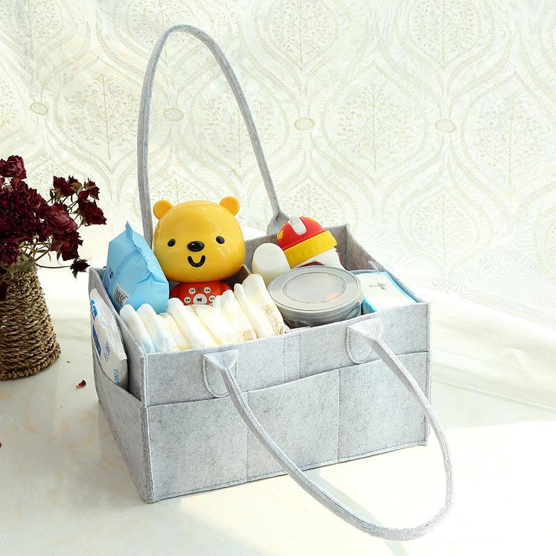 Felt Diaper Bag Baby Organizer Pockets Handheld Mummy Bag Mother and Baby Storage Bag Nappies Organizer