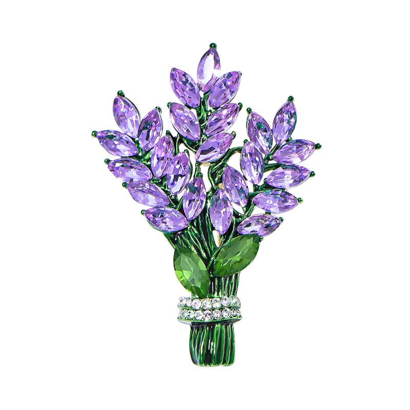 Exquisite Lavender Bouquet Women's Lapel Brooch - Elegant Purple Corsage Pin Accessory