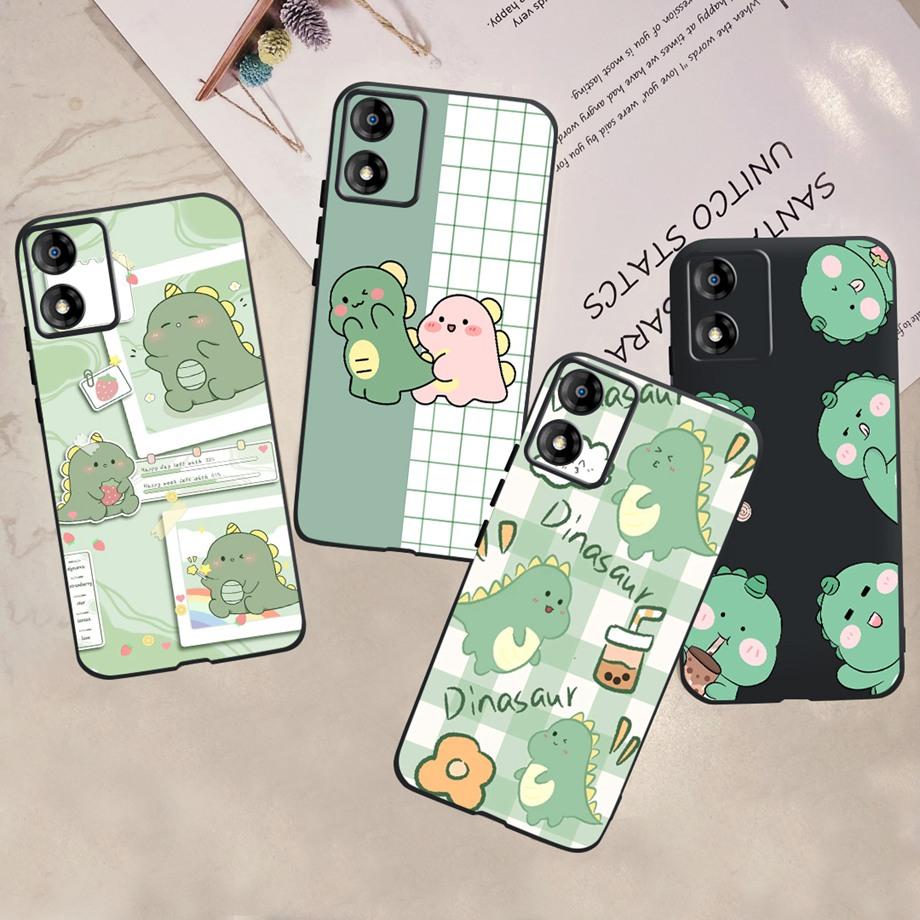 For Motorola Moto E13 Moto G13 Case Matte Black Liquid Silicone Soft Cover Lovely Cat Cartoon Jelly Capas For MotoE13 E 13 G 13