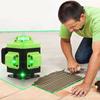 2 in 1 4D 360° Horizontal Vertical Cross Green Light Laser 16/12/8 Line Level Self-Leveling Measure APP Control