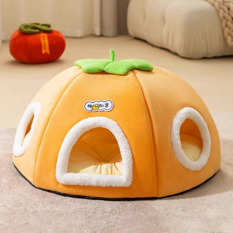 Cozy Autumn/Winter Pet Nest: Warm, Thick, Semi-Enclosed for Cats & Large Dogs