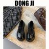 2025 новая весенне-летняя корейская версия туфель на плоской подошве Мэри Джейн с круглым носком, с камелией и металлической отделкой