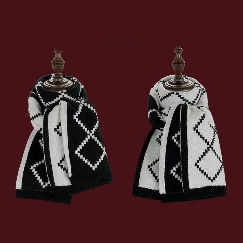 Red Christmas Tree Knitted Scarf For Women Warm And Versatile In Autumn And Winter Student Couple Christmas Gift Knitted Neck