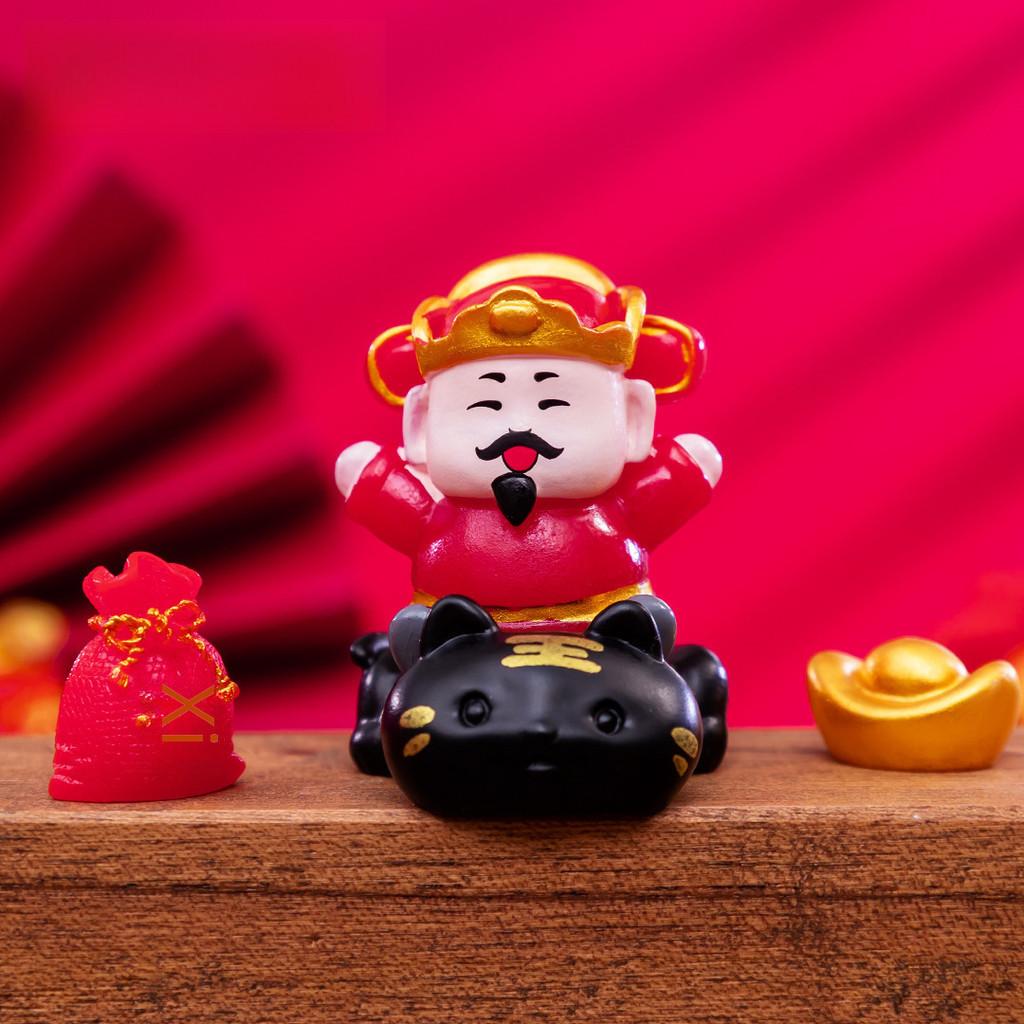 Festive Resin God Of Wealth Miniature Cute Diy Blind Box Decoration