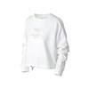 Свитшот с логотипом и круглым вырезом, длинный рукав, женская толстовка, белый цвет 599174-02