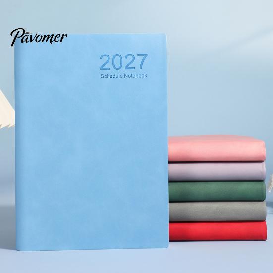 Ежедневник 2027 A5, Имитация кожи, 320 страниц, Блокнот-расписание с плотной бумагой, Дневник для записей, Ленточка-закладка, Органайзер «Один день на странице»