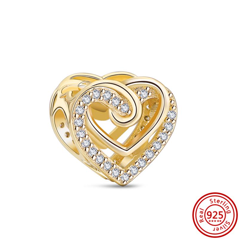 92 Стиль 925 Серебряная Звезда Луна Солнце Снежинка Растение Перо Сердце Тонкие Бусины Паве Подходит Оригинальные Подвески Браслет DIY Ювелирные Изделия