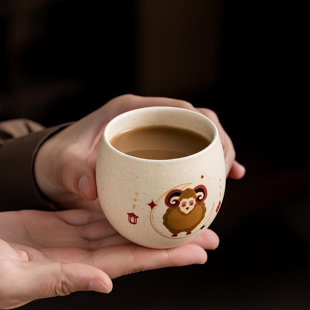 120ML Ceramic Coffee Cup Tea Cup Creative sheep Happy Eid al-Adha Tasting cup high quality Home Office Kitchen Water Cup Gifts