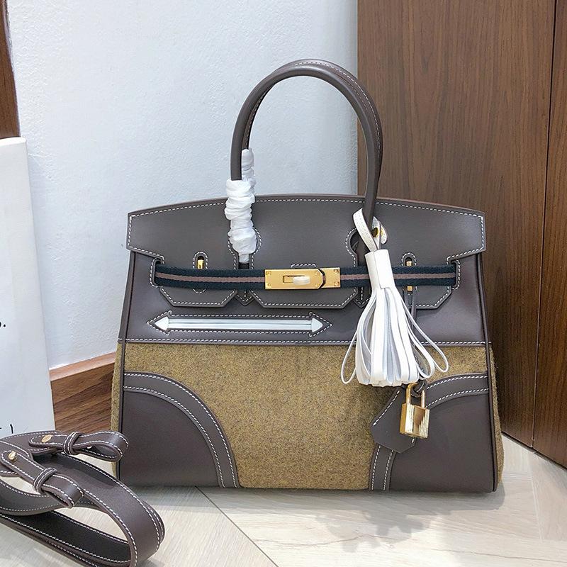 Высококачественная сумка из войлока с верхним слоем из коровьей кожи, сумка-портфель из кожи свифта, винтажная женская сумка через плечо