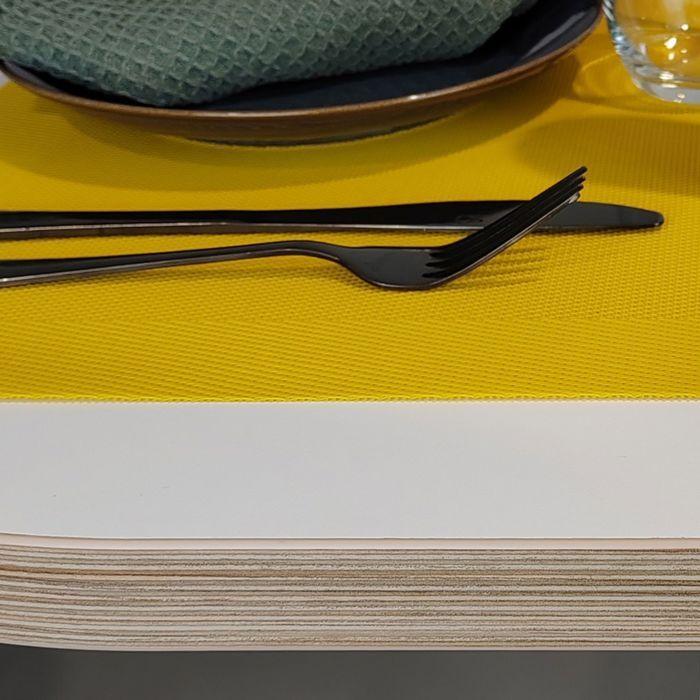 60 X 60 Cm High Table - Bazila Model, White, Wooden Edges