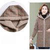 Женщины Добавить бархатное клетчатое пальто женские топы женские куртки средней длины с хлопковой подкладкой для женщин среднего возраста зимнее теплое пальто с капюшоном для защиты от холода