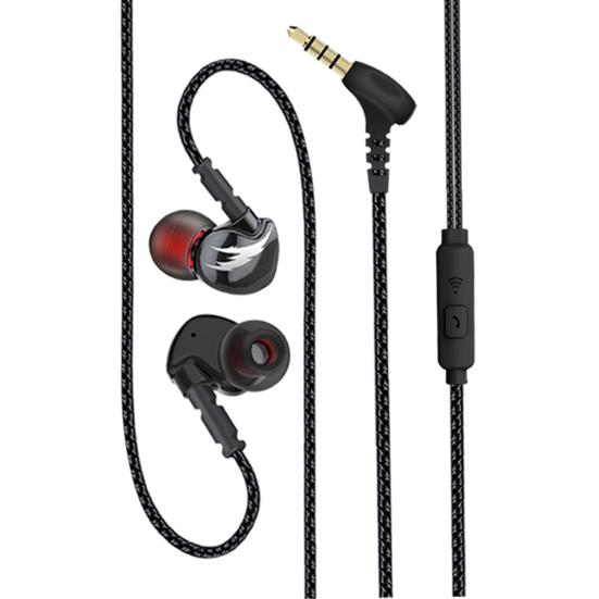 Гарнитура Эргономичная тонкая работа с микрофоном Модные проводные наушники-вкладыши с защитой от пота для бега