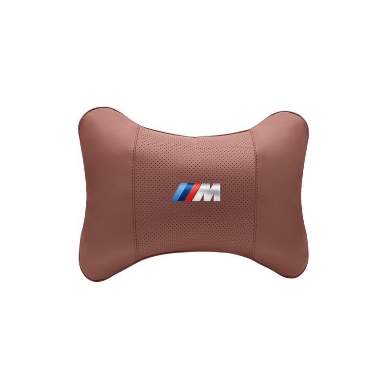 M logo Car Valve Cap Auto Seat Headrest Leather Neck Pillow Head Support For BMW X1 X2 X3 X5 X4 X6 X7 iX3 F20 F10 F07 E70 E46 FY6