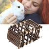 Wooden Rabbit Grass Food Feeder Small Animal Grass Feeding Frame Rabbit Cage Accessories
