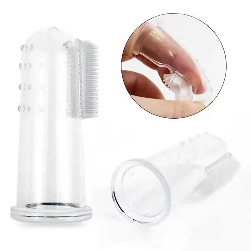 Soft Pet Finger Toothbrush Teddy Dog Brush Bad Breath Tartar Teeth Care Tool Dog Cat Cleaning Silicagel Pet Supplies