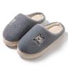 Cotton Slippers Women's Autumn and Winter Home Wear-resistant Cartoon Embroidery Warm Non-slip Thick-soled Embroidery Plush Couple Confinement Shoes