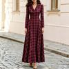 Women S Plaid Suit Style Long Sleeve Long Dress For Commute