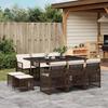 VidaXL Garden Dining Set and Cushions 11 Pcs Brown Rattan, Outdoor Dining Set, Dining Furniture of 3210789