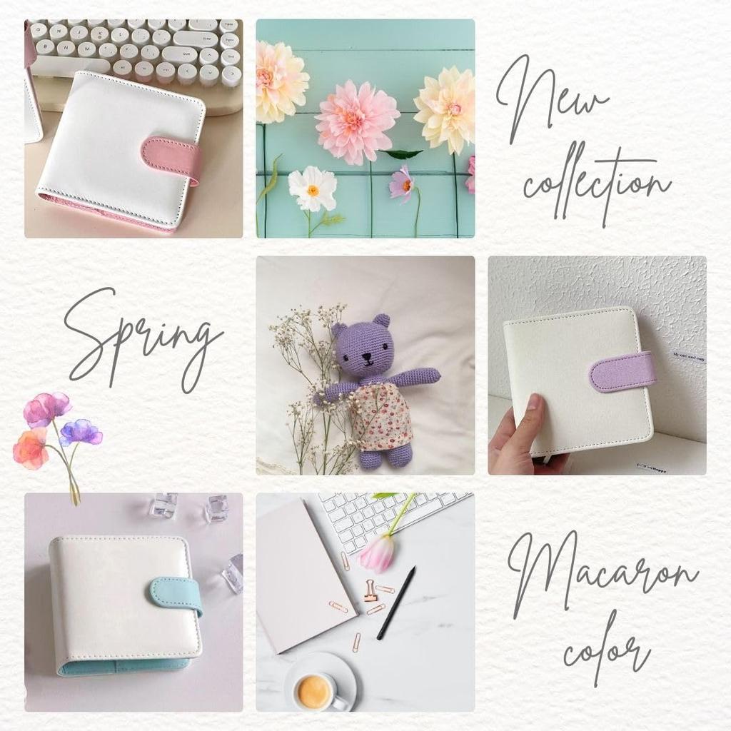 LINAXYZ Мини-биндер для коллекционных карточек, корейских ID, членских билетов и сменных листов Белый Мох 3 кольца Карты, Коллекции, Держатели, Instax, Значки, Избранное,