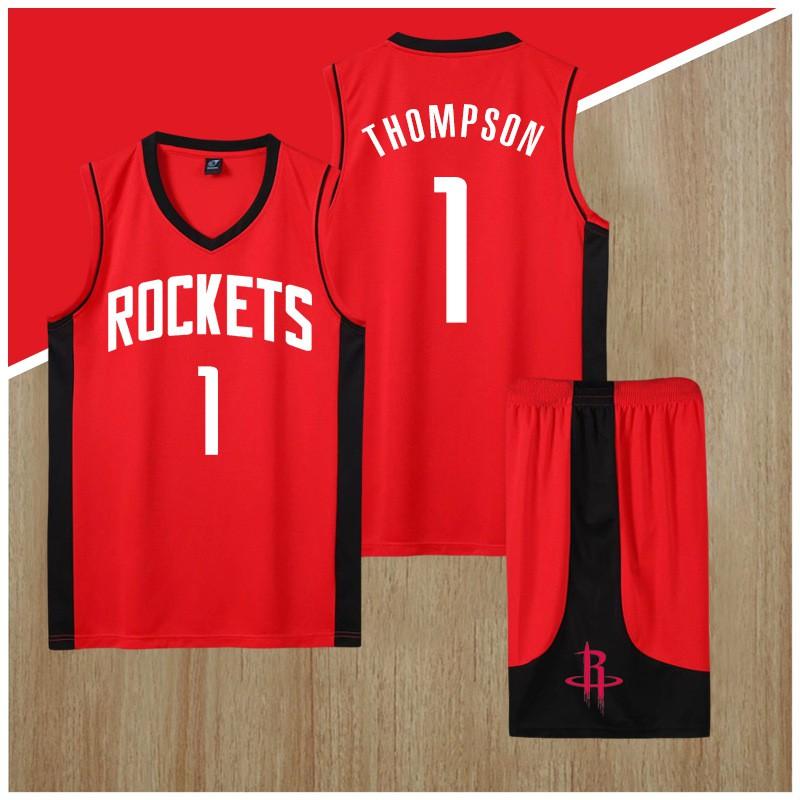 Basketball Jersey Set Rockets Team Quick Dry Sportswear Men
