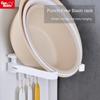 Washbasin Rack Toilet Towel Face Plate Hook Kitchen Storage Basin Hanger Free Punching Folding Washbasin Rack