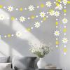 52.5 Ft Yellow White Polka Dot Daisy Hanging Garland Banner Groovy Boho Daisy Paper Garlands for Birthday Baby Shower Wedding Bridal Shower