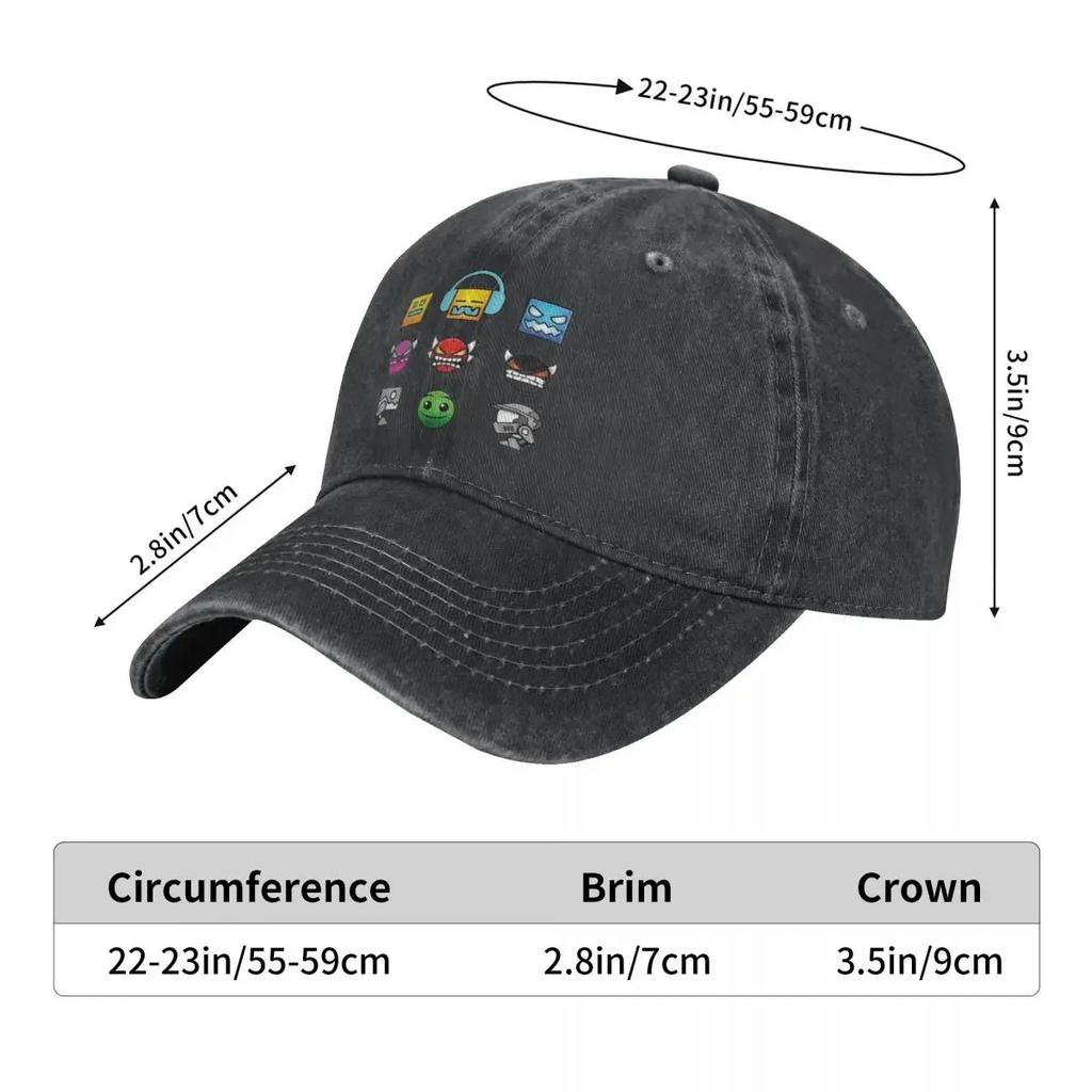 Geometry Dash Casual Baseball Cap Classic Print Hunting Camping Hip Hop Hats Summer Hot Sale Unisex Men Stylish Cap