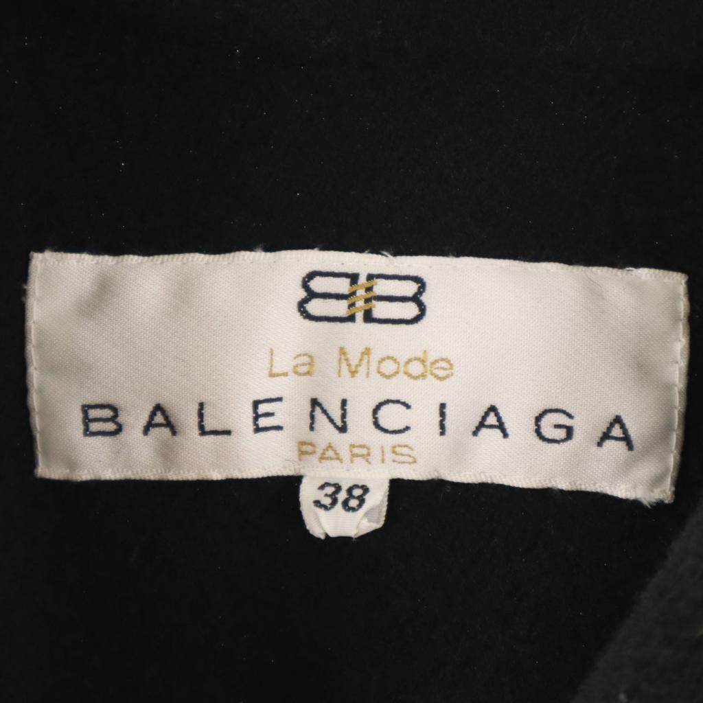 Мода BALENCIAGA 90-х Сделано в Японии Старое длинное пончо 38 черный Накидка пальто Женское Б/У