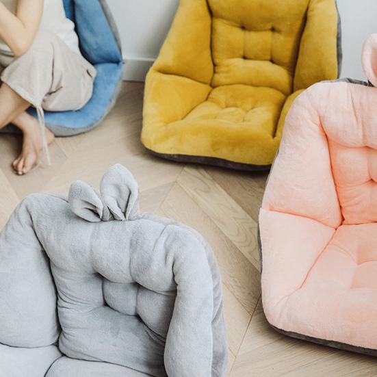 Короткая плюшевая подушка для сиденья с рисунком из мультфильма, износостойкая ультра-толстая супер мягкая мягкая подушка для сидения, декор подушки для стула