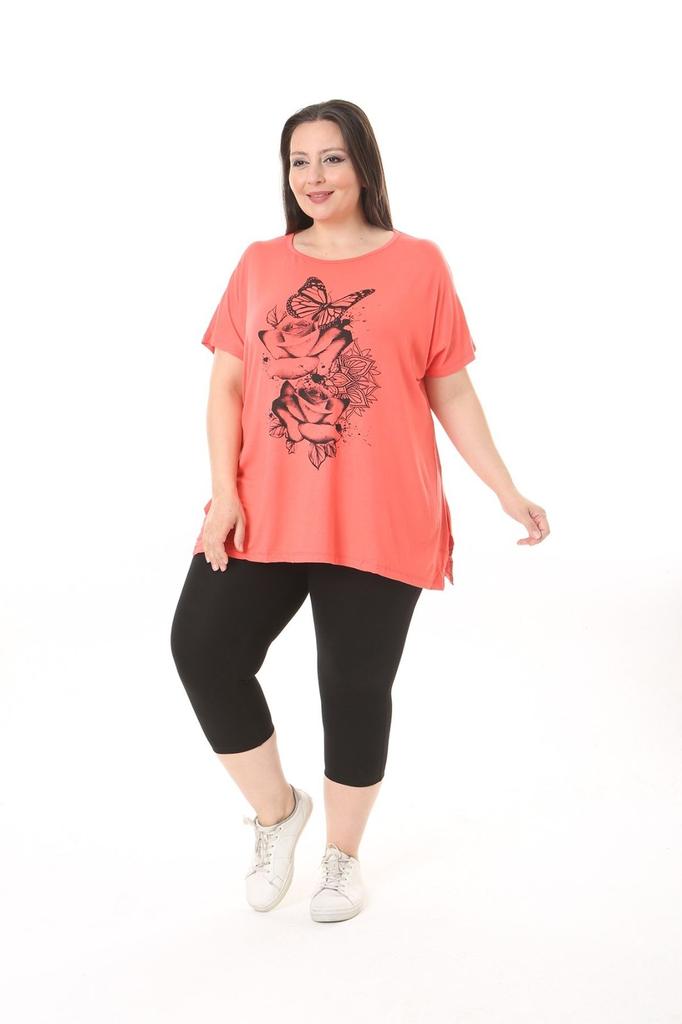 Женская блузка большого размера, одежда больших размеров, блузка с принтом граната и розы