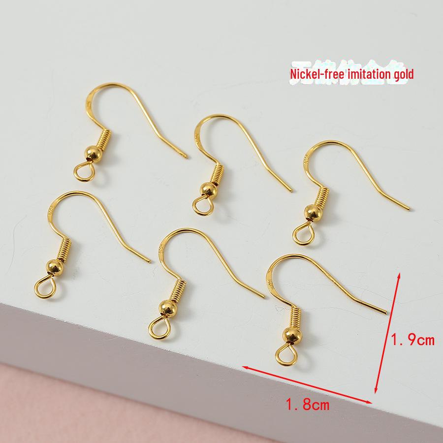 Безникелевые гальванизированные серебряные медные серьги-крючки 925 пробы в цвете KC Gold